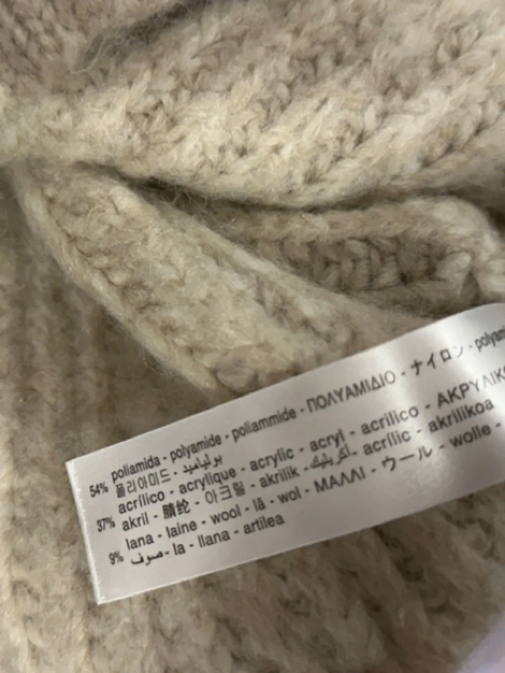 Zara Cream Ribbed Cropped Turtleneck Zip Sweater wool blend with tie waist - Picture 10 of 10